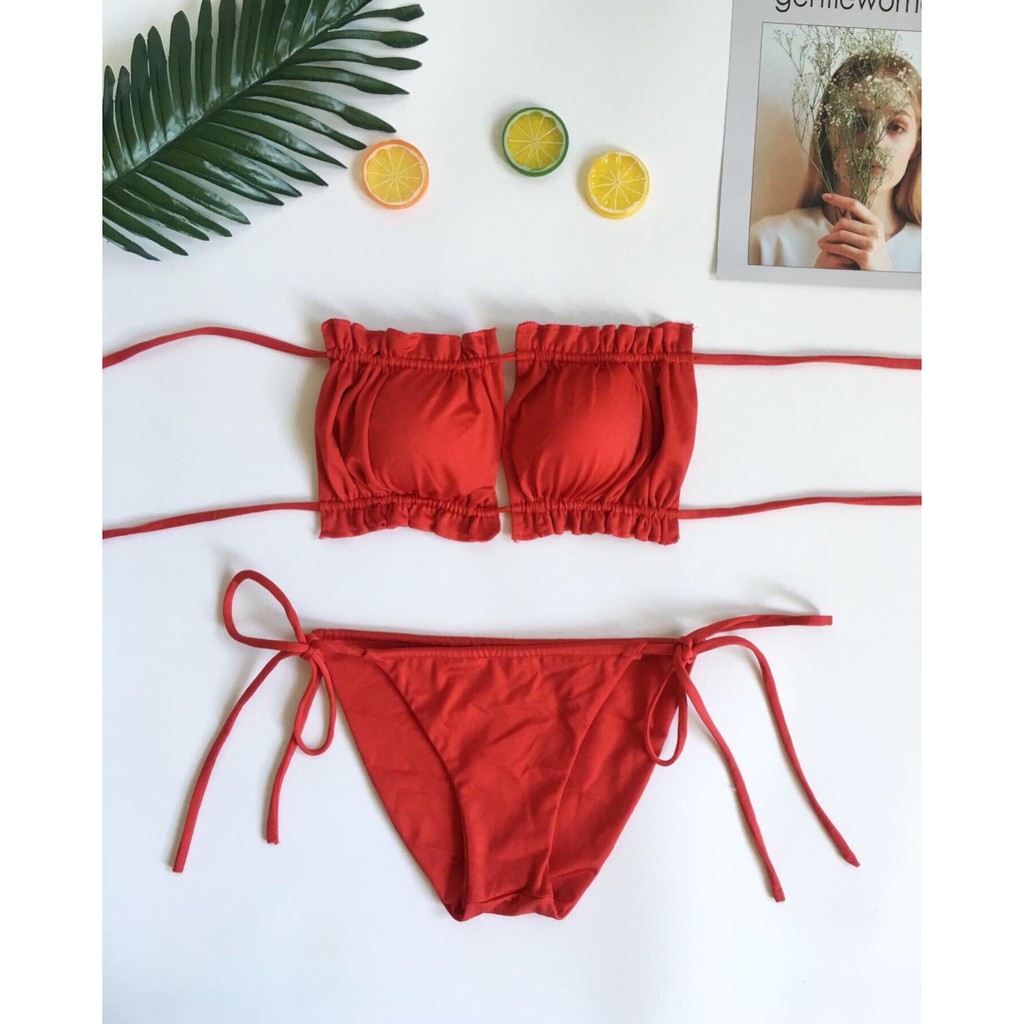 Bikini cúp ngang viền bèo | BigBuy360 - bigbuy360.vn
