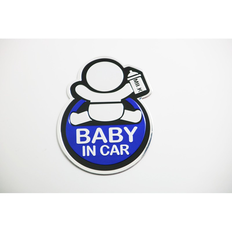 Decal kim loại hình baby in car