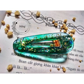 Kẹp tóc xanh ngọc lục bảo