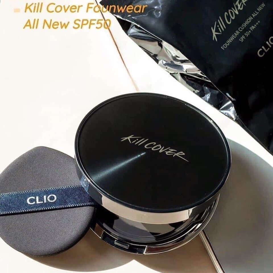 (CÓ BILL) PHẤN NƯỚC TRANG ĐIỂM CLIO KILL COVER FOUNWEAR CUSHION XP SPF 50+PA+++