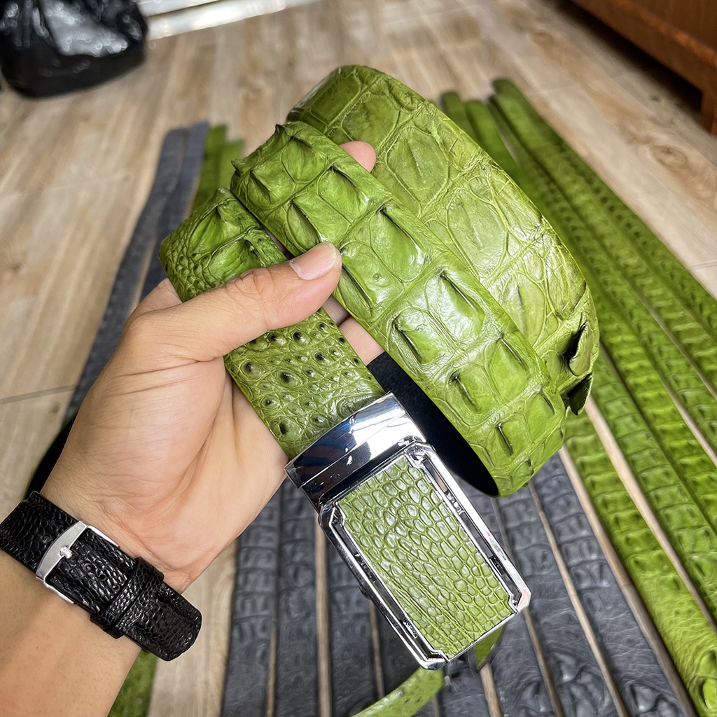 Thắt Lưng Da Cá Sấu Thật 100%, Loại Da Gai Liền Nguyên Con STM348 Size Rộng 3.4cm Và 3.8cm Đủ Màu Sắc Bảo Hành 2 Năm