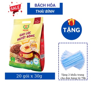 Bột ngũ cốc Gạo lức Canxi Việt Đài túi 600g