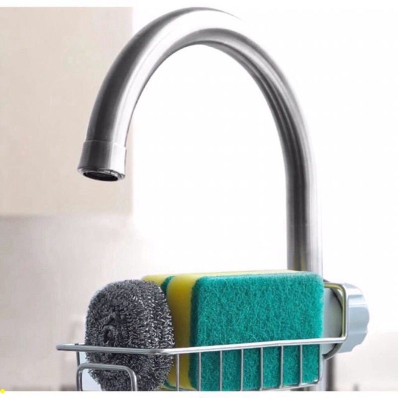 Giá Treo Vòi Inox Đựng Giẻ Rửa Bát, Giá Treo Vòi Inox Không Cần Khoan Đục, Giá treo tiện ích