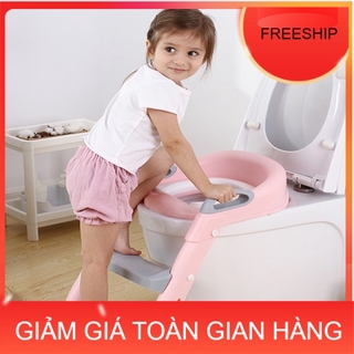 Bệ thu nhỏ bồn cầu có cầu thang cho bé đi vệ sinh, bệ ngồi toilet bậc thang bồn cầu trẻ em