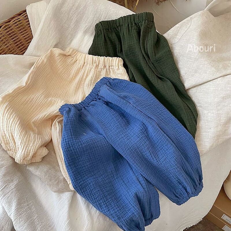 [Babycat Hàng Có Sẵn Quần Legging Cotton Mềm Mại Xếp Ly Chống Muỗi Phong Cách Nhật Hàn Nhật Bản Màu Kẹo Thoáng Khí Cho Mùa Hè