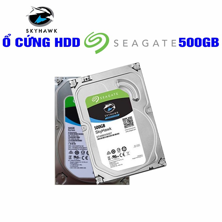 Ổ cứng Camera HDD 3.5” Seagate Skyhawk 500GB - Chính Hãng – Bảo hành 24 tháng 1 đổi 1 – Tháo máy đồng bộ mới 99%