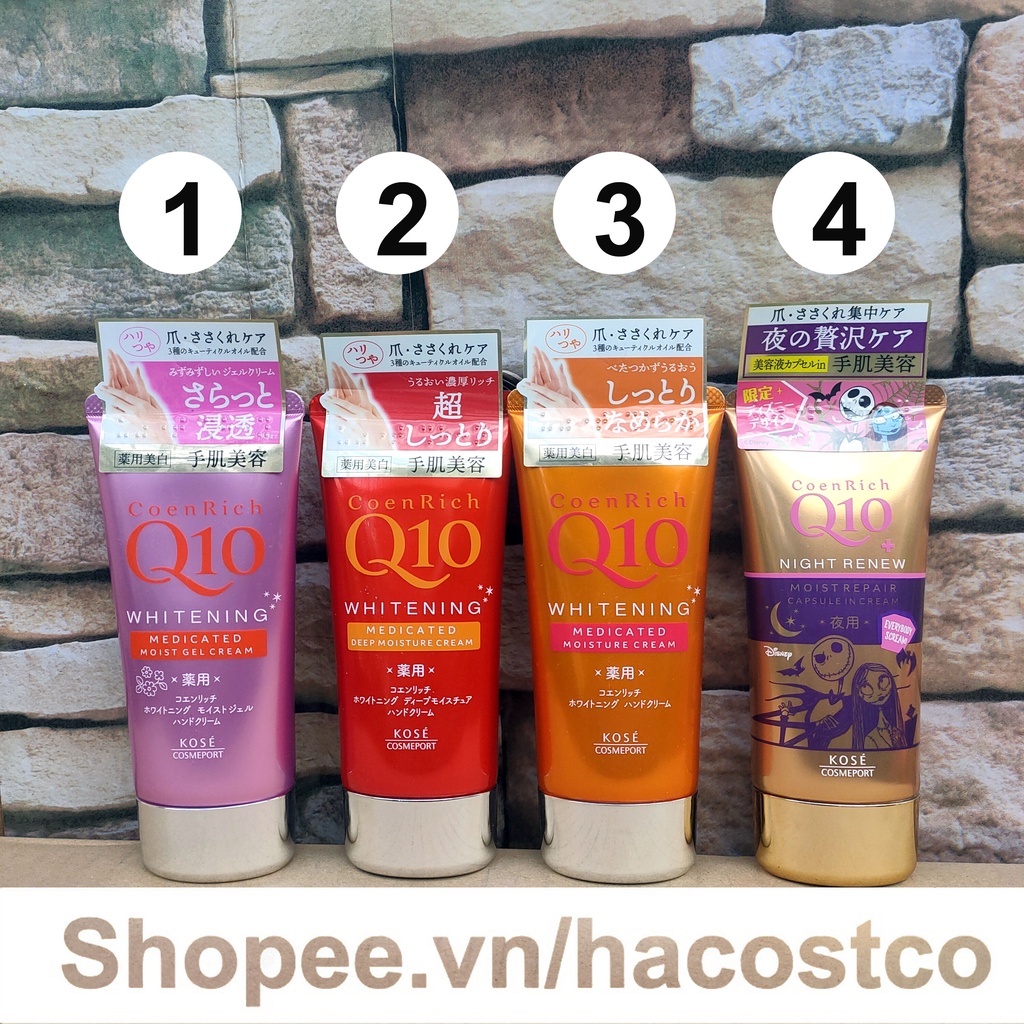 Kem Dưỡng Da Tay Kose Coenrich Q10 Nhật bản whitening , night renew , extra guard 80g