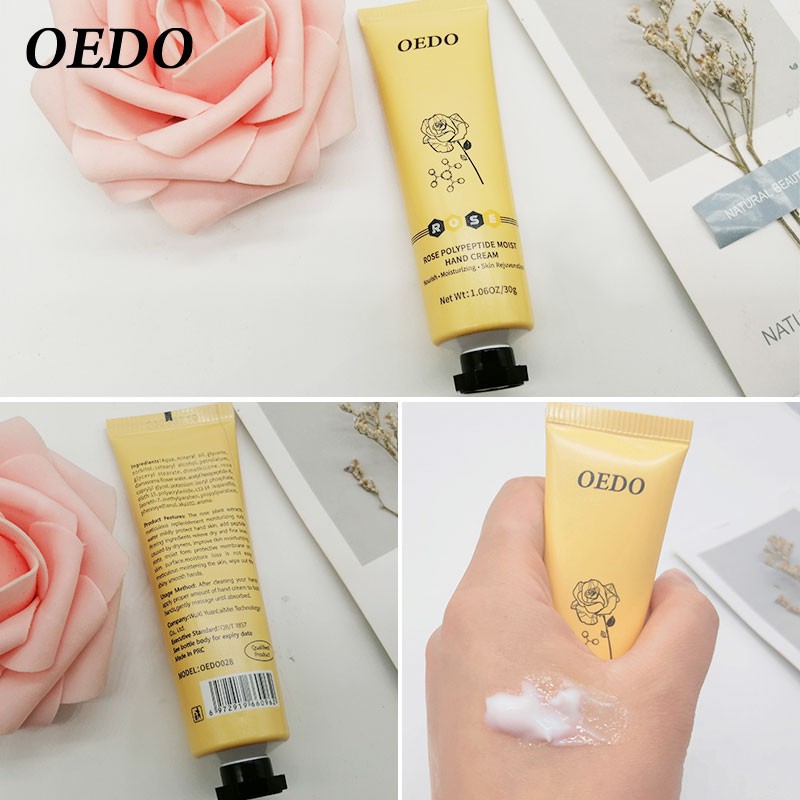 OEDO 2Packs Ginseng Exfoliating Foot Mask+Rose Polypeptide Moist Hand Cream 30g