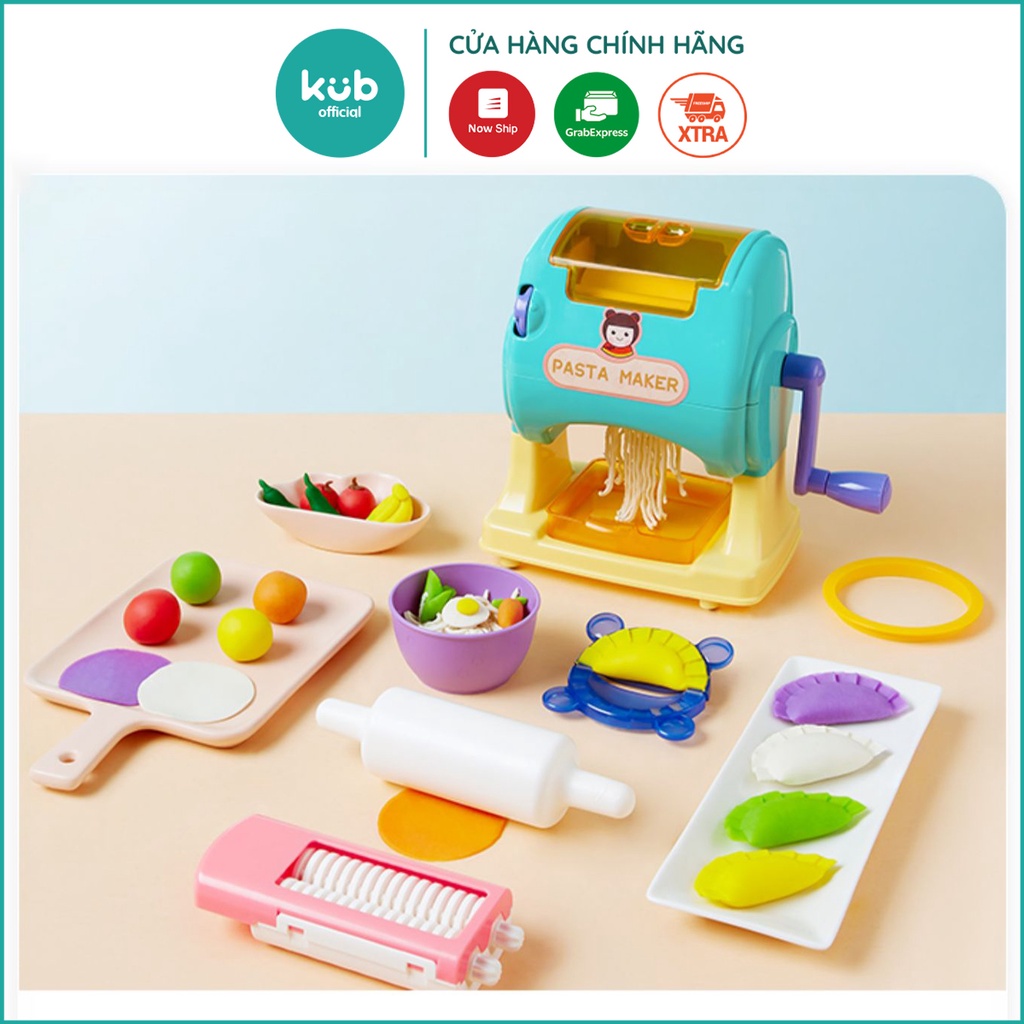 Đồ Chơi máy quay đất nặn làm mỳ, kem, bánh từ đất nặn plasticine không màu không độc hại Kub