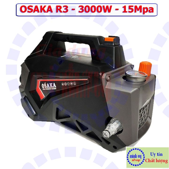 Máy xịt rửa điều hòa- máy rửa xe chỉnh áp Osaka R3 - 3000W - Dây 15 mét TẶNG kèm béc rửa máy lạnh