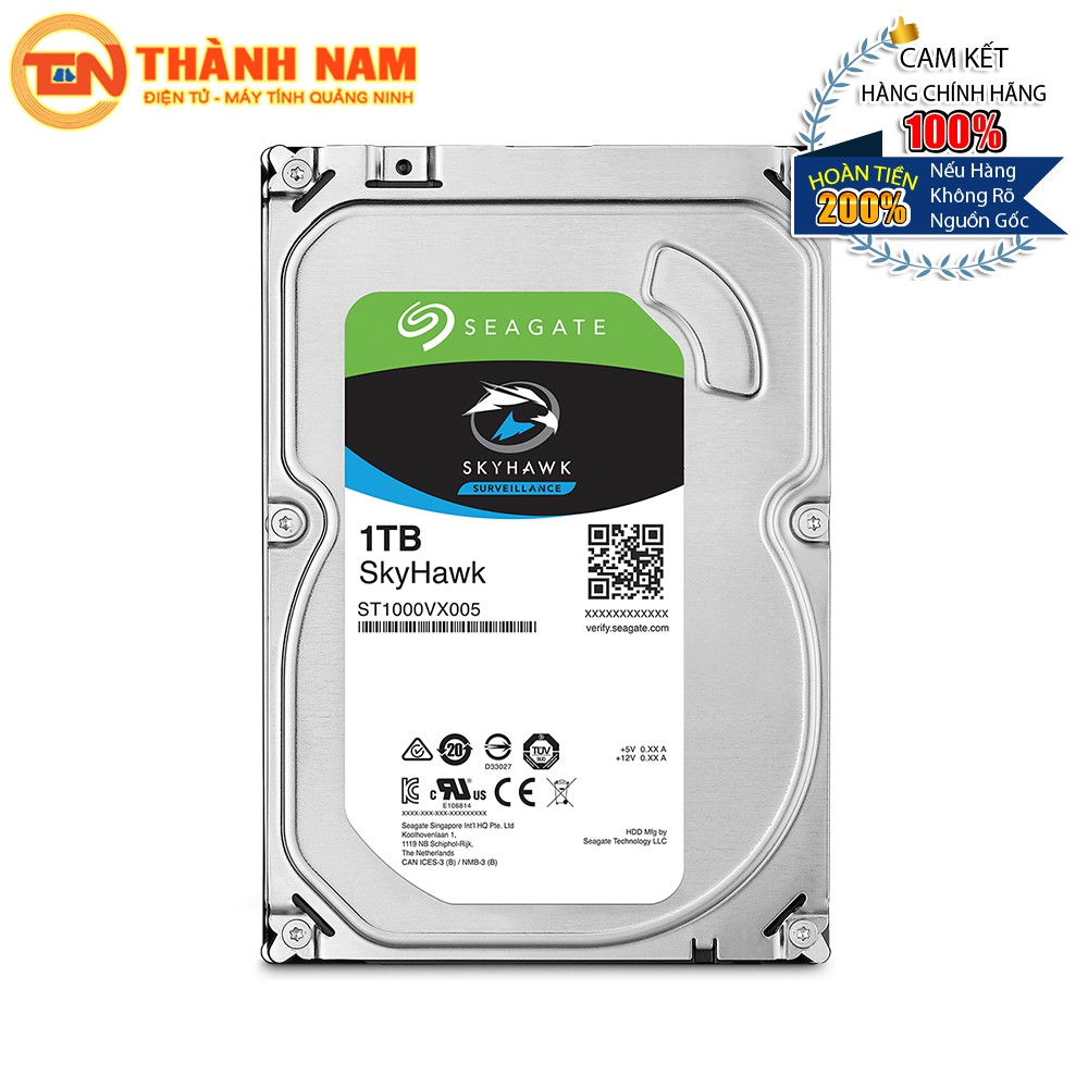 [FREESHIP 99K]_Ổ cứng HDD Seagate Skyhawk 1TB 3.5" SATA 3 - ST1000VX005