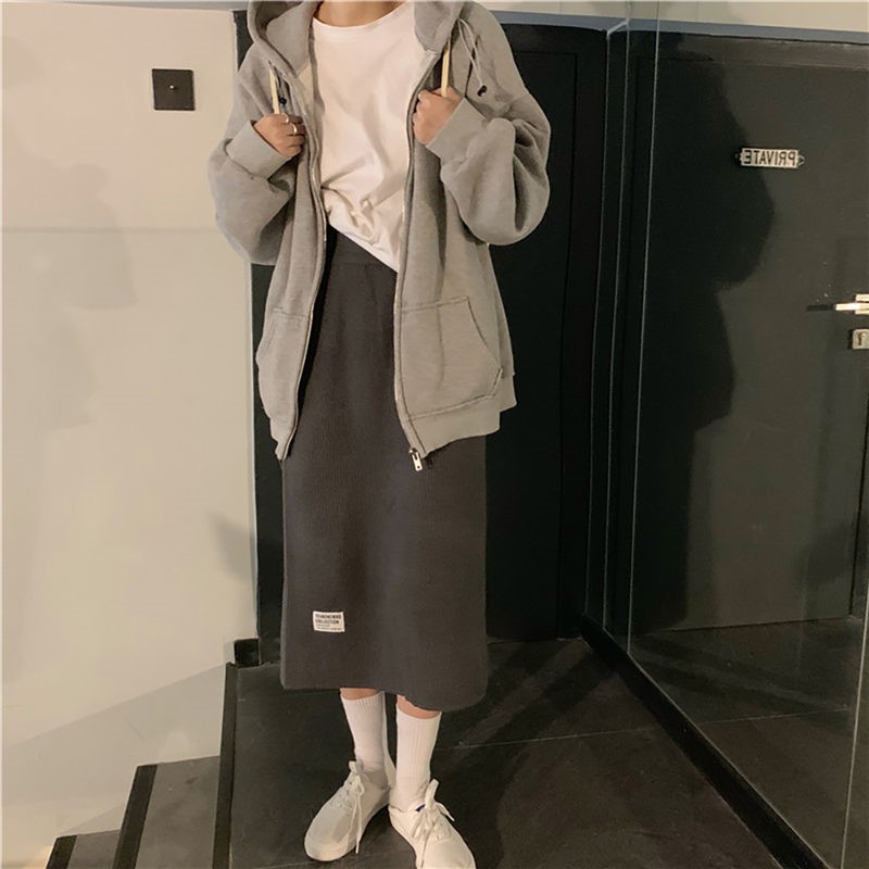 Chân Váy Dệt Kim Dài Lưng Cao Màu Sắc Trẻ Trung Xinh Xắn Dành Cho Nữ | BigBuy360 - bigbuy360.vn