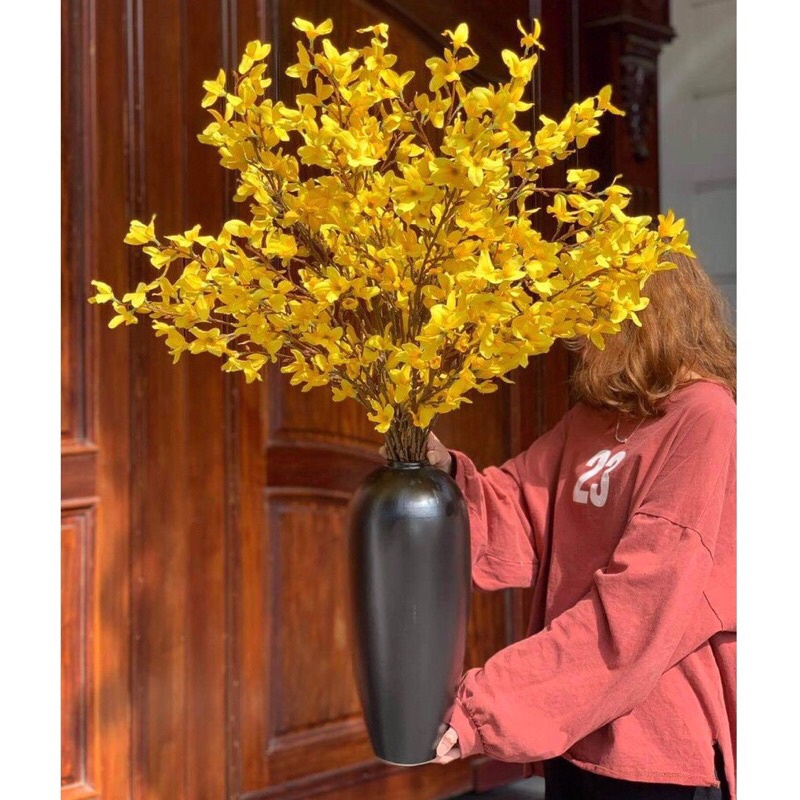 Bình Hoa Cổ Nhỏ Dáng Bình Bom Đen Men Mát Gốm Sứ Bát Tràng - Lọ Hoa Decor, hàng đẹp và có sẵn kho