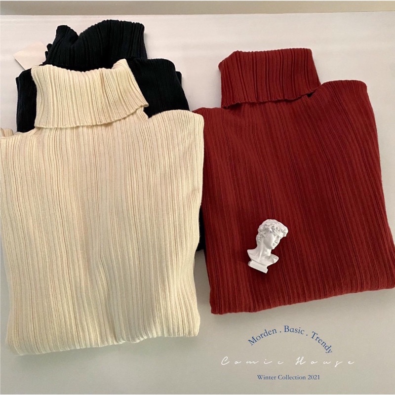 Áo len gân dài tay cổ 3p Comic 103368 | BigBuy360 - bigbuy360.vn