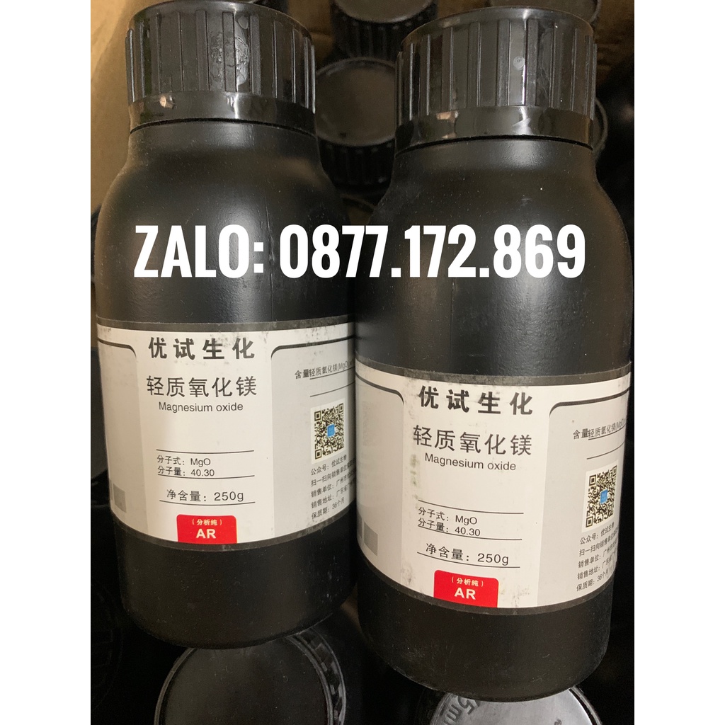 Hóa chất Magnesium oxide MgO lọ 250g magie oxit