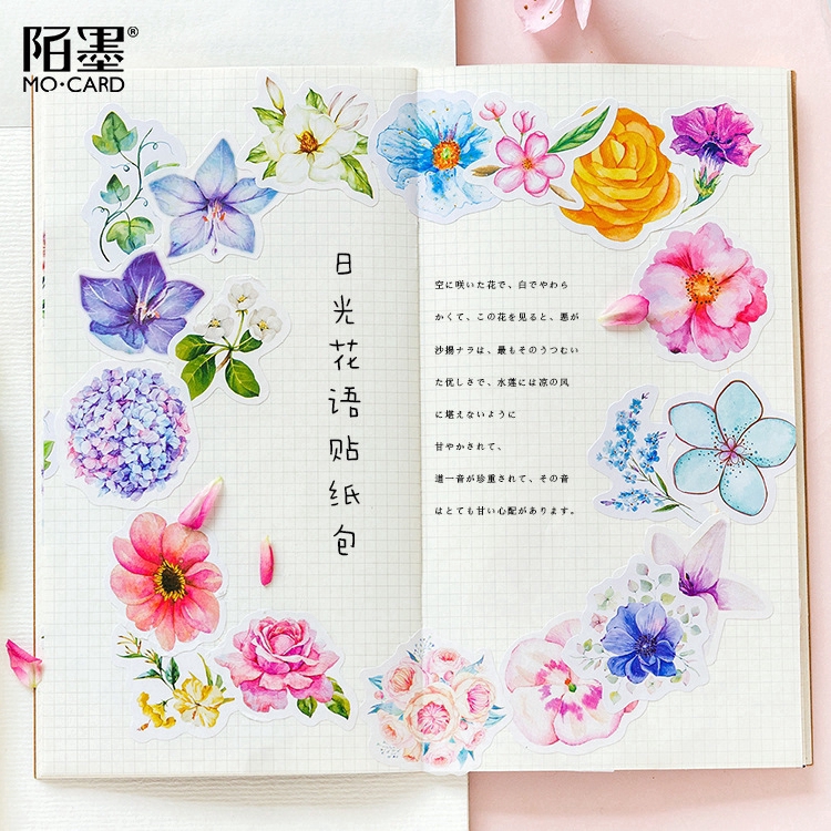Bộ 45 miếng dán trang trí dễ thương sách kỉ niệm