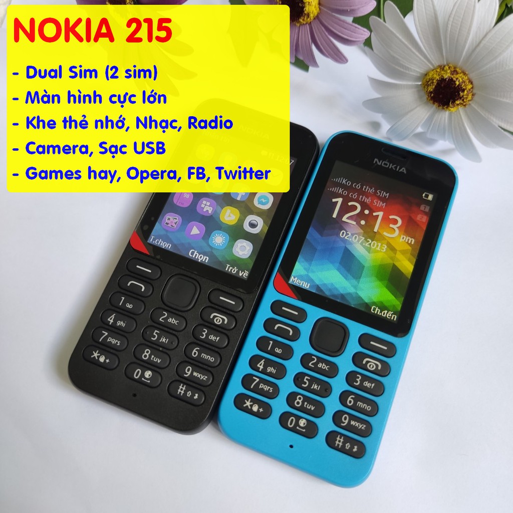 Điện thoại Nokia 215 Dual Sim, nghe nhạc, camera - E3 Audio Miền Nam