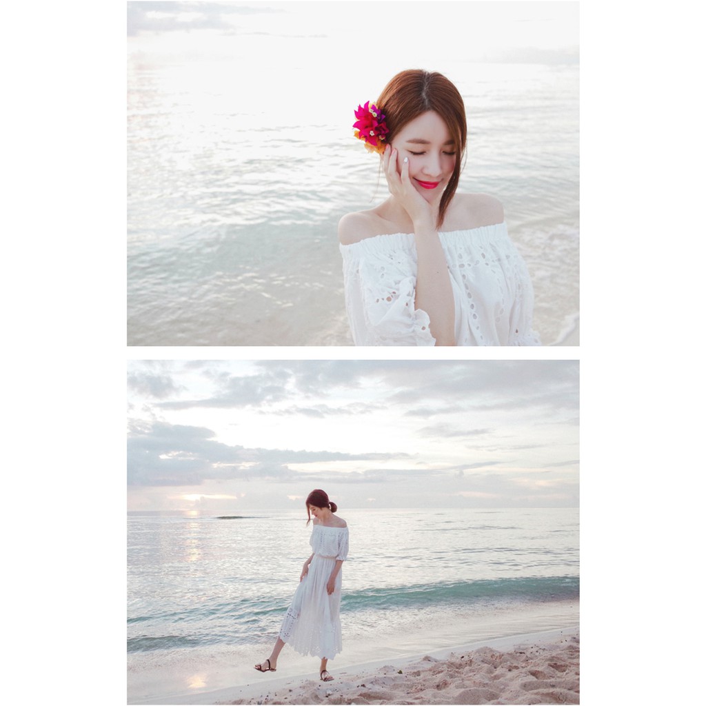 VÁY TRỄ VAI | VÁY BOHEMIAN MAXI | VÁY TRẮNG VINTAGE