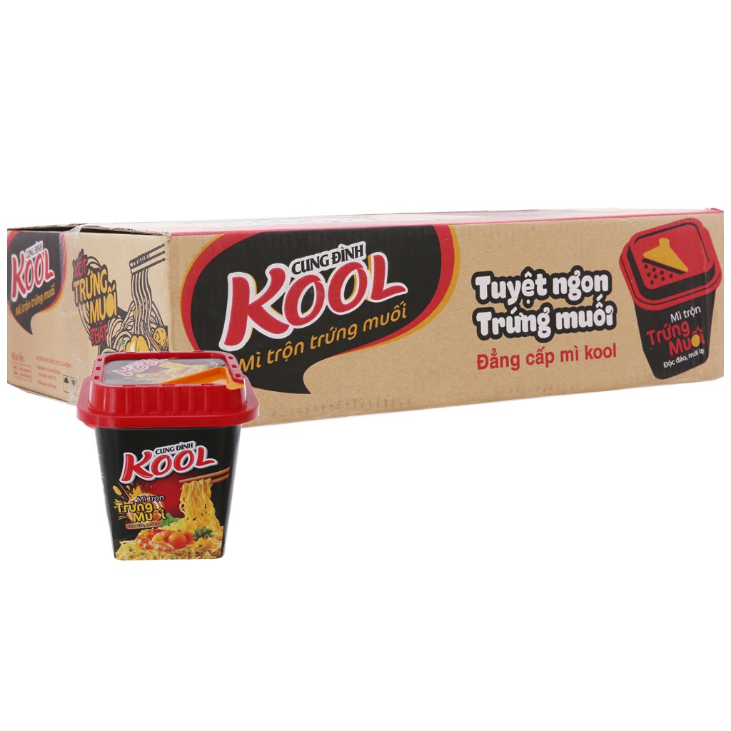 Thùng 12 tô mì trộn Cung Đình Kool Trứng muối 90g