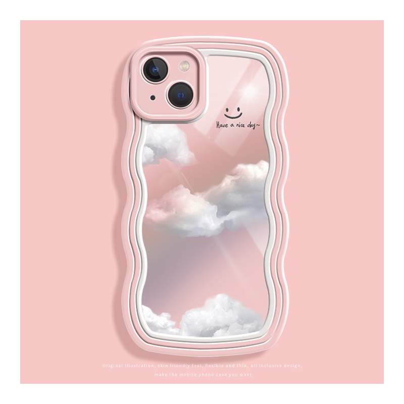 Ốp Điện Thoại Silicon Trong Suốt Hình Đám Mây Mặt Cười Cho Iphone 13 / 11 Pro 12 ProMax 7Plus / 8 XR XS