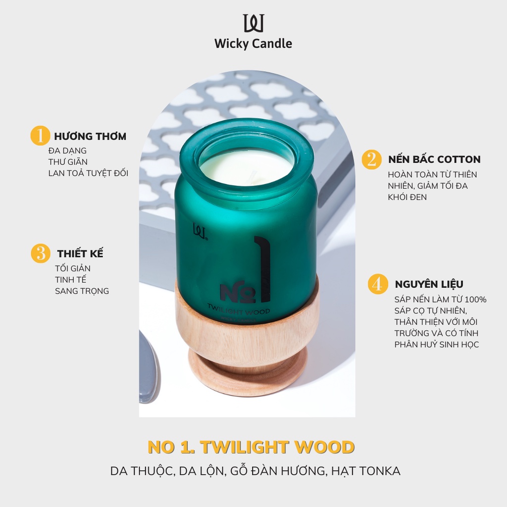 Wicky Candle - Nến Thơm No.1: TWILIGHT WOOD 9oz