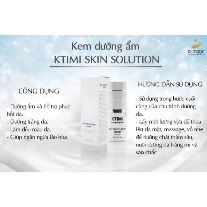 KTIMI KEM DƯỠNG ẨM, TRẮNG,PHỤC HỒI,LÀM ĐỀU MÀU DA,NGĂN LÃO HÓA KTIMI DR NGỌC KHUYÊN DÙNG