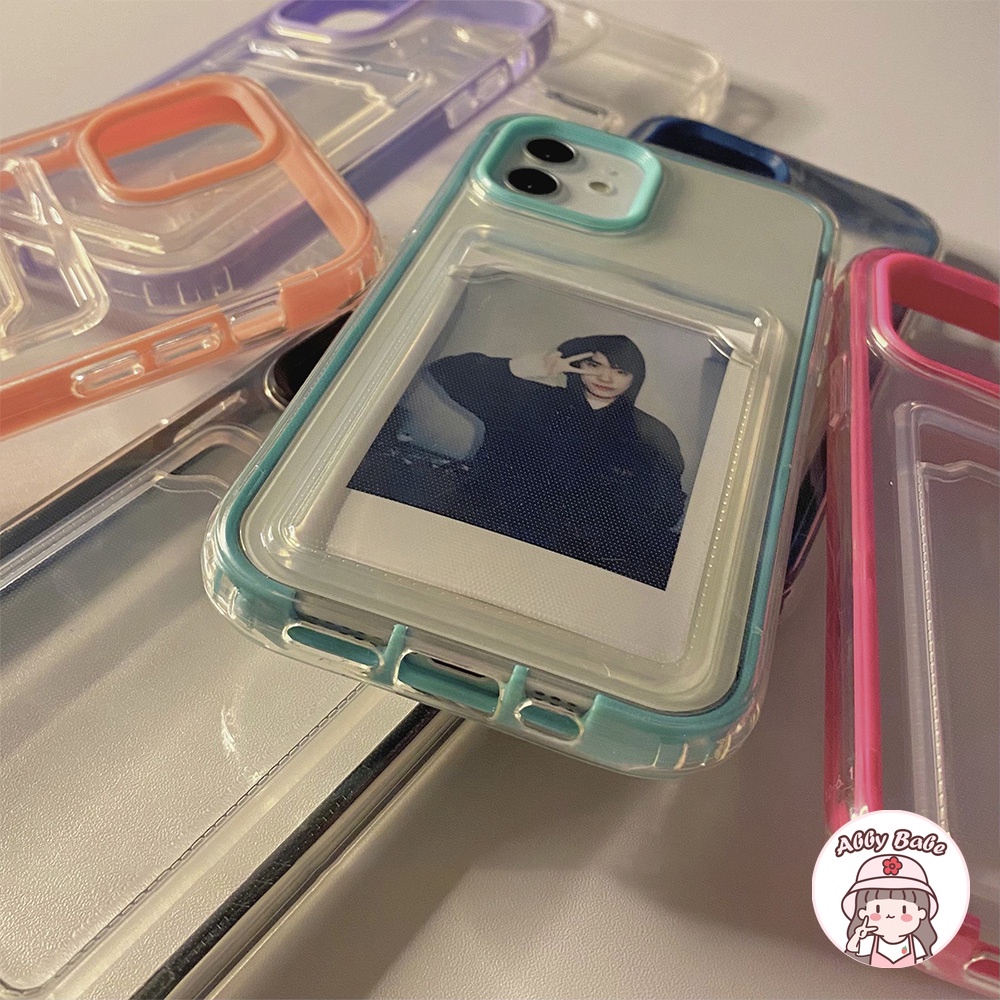 Ốp Điện Thoại TPU Mềm Mỏng Chống Sốc Có Ngăn Đựng Thẻ 3 Trong 1 Cho IP 13 12 11 Pro Max XR 8 7 Plus