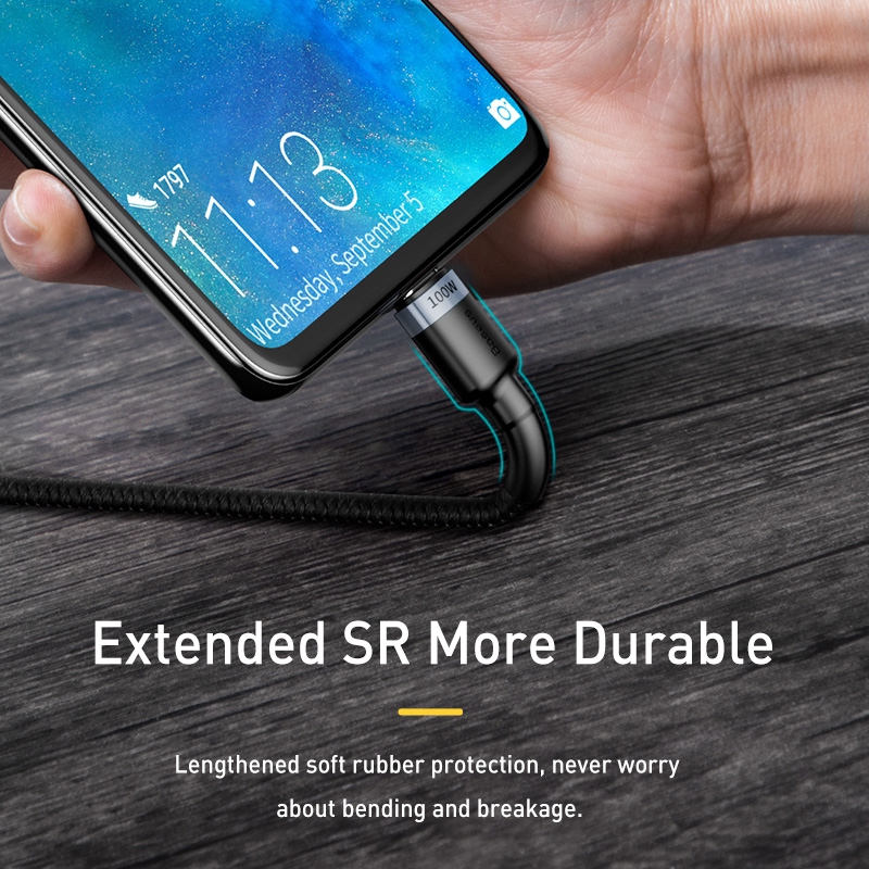 Cáp sạc nhanh USB Type-C to USB Type-C công suất 100W Baseus Cafule PD2.0 dùng cho iPad/ Macbook/ Laptop/ Smartphonec Cable For Xiaomi mi 10 Pro Samsung S20 Macbook iPad