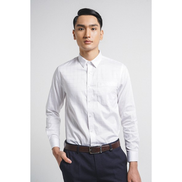 Sơ mi  dài tay cotton trắng Phan Nguyễn SMD.690 | BigBuy360 - bigbuy360.vn
