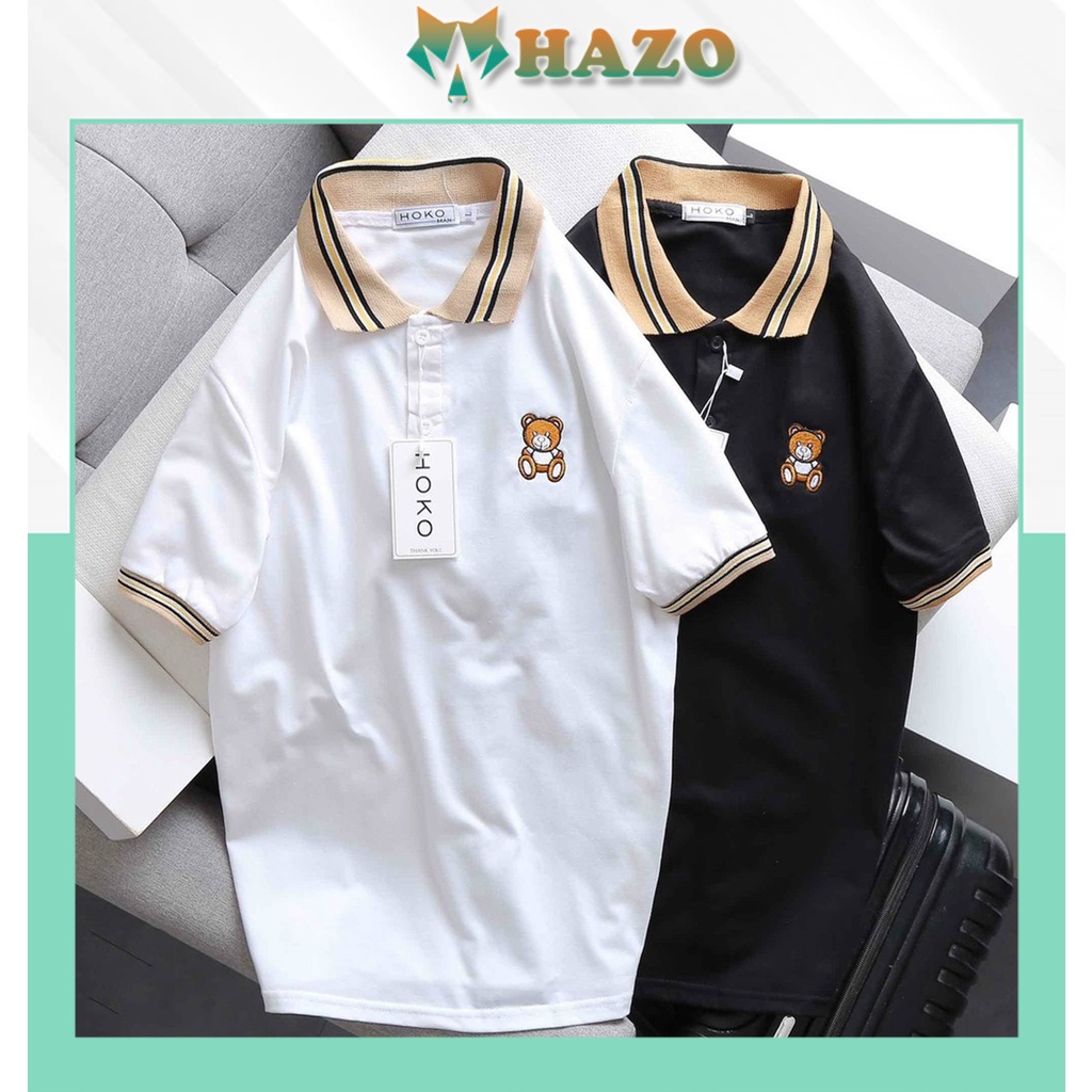 Áo Thun Nam Cổ Bẻ Polo Ngực Thêu Gấu 228 Chất Liệu Cao Cấp Thấm Hút Mồ Hôi Phong Cách Trẻ Trung - Hazo
