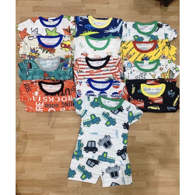 Bộ cotton giấy cộc tay cho bé trai, gái