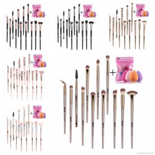 MAANGE 12pcs Eye Cosmetic Brush With 4pcs Drop-shaped Soft Makeup Egg Set