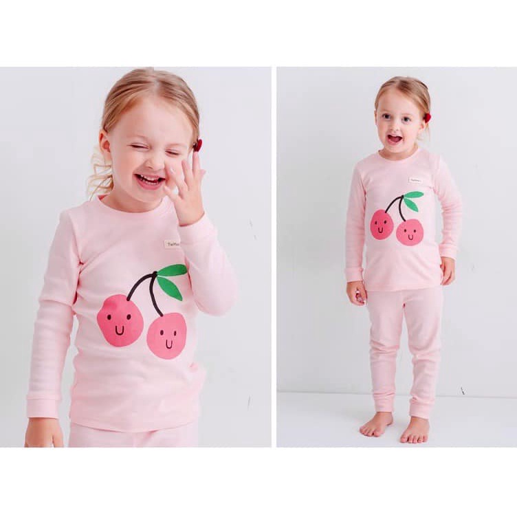 Bộ dài Cherry hồng The MiNou bé gái