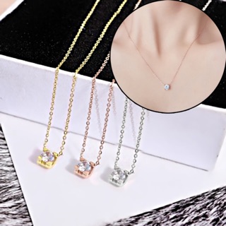 Dây chuyền nữ titan mặt vuông đính đá VC073