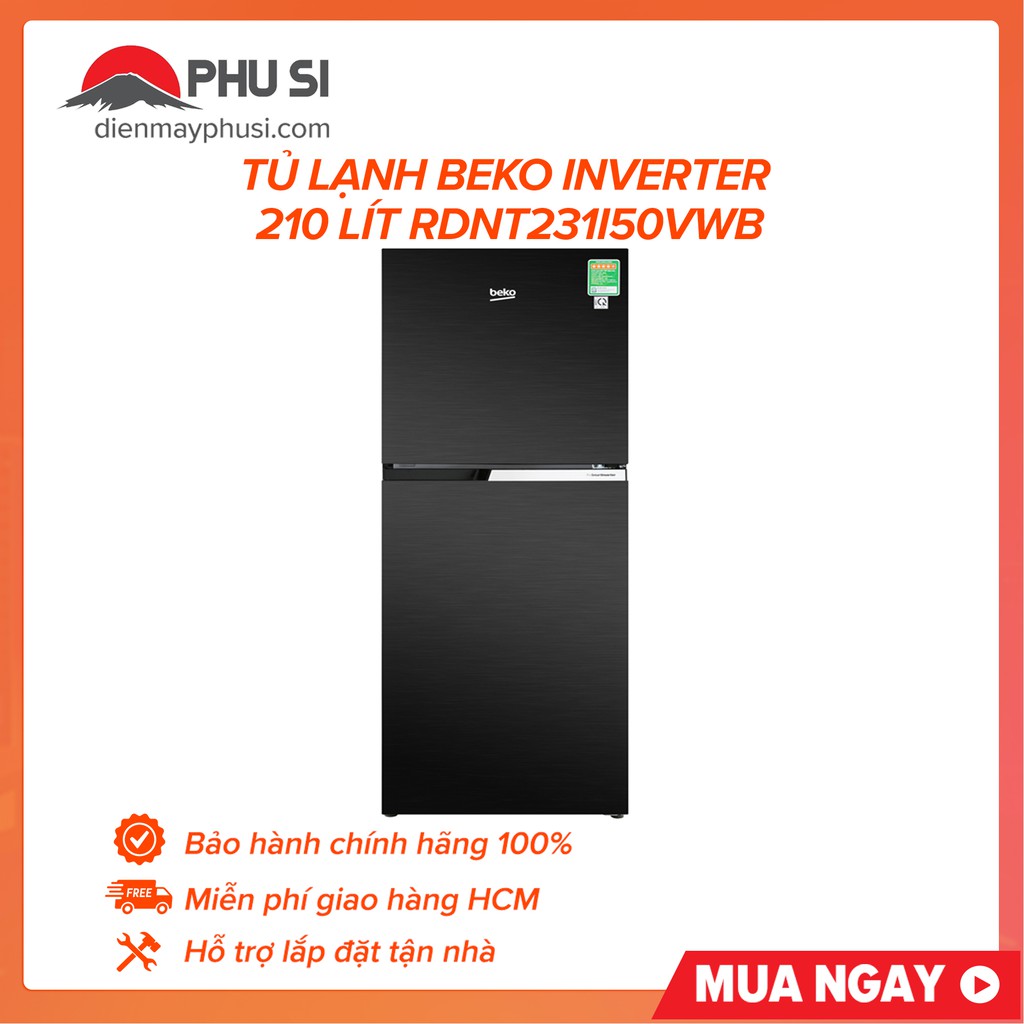 [GIAO HCM] Tủ lạnh Beko Inverter 210 lít RDNT231I50VWB