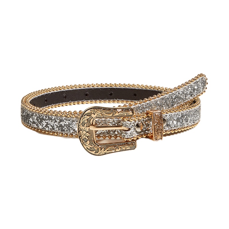 Thắt Lưng Đính Kim Sa Phong Cách Cao Bồi Dành Cho Nữ