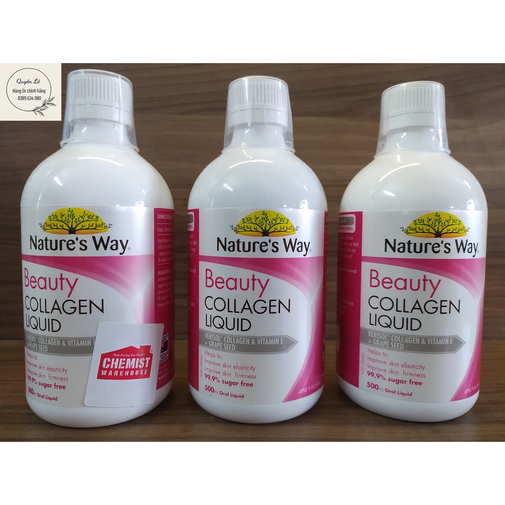 Nature’s Way Collagen Liquid Úc – Collagen dạng nước 500ml cho làn da trẻ đẹp_Hàng chemist đi air