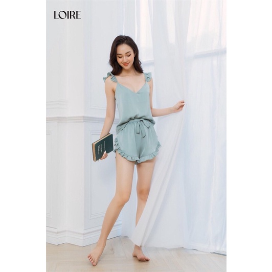Bộ ngủ nữ 2 dây lụa mềm mịn siêu xinh