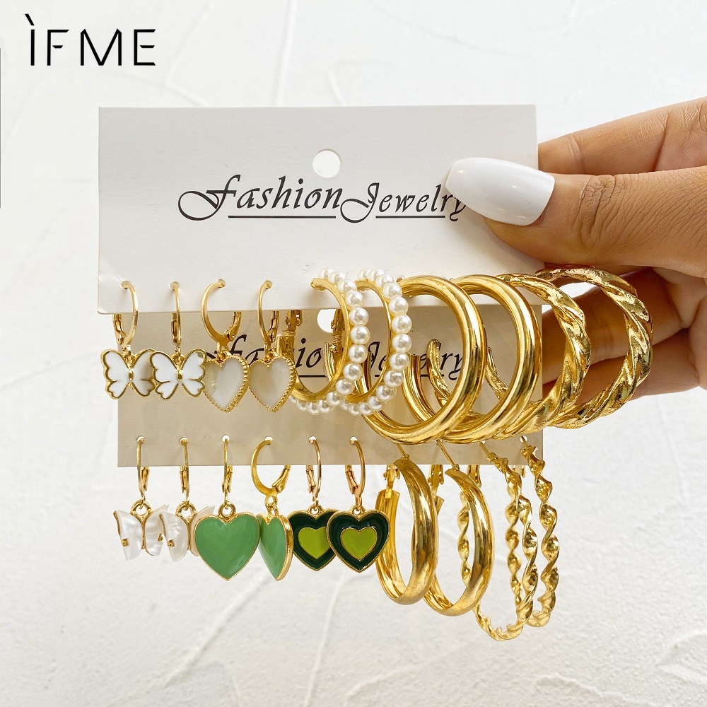 IF ME Bông tai hình bướm bằng nhựa resin phối tua rua thời trang dành cho nữ