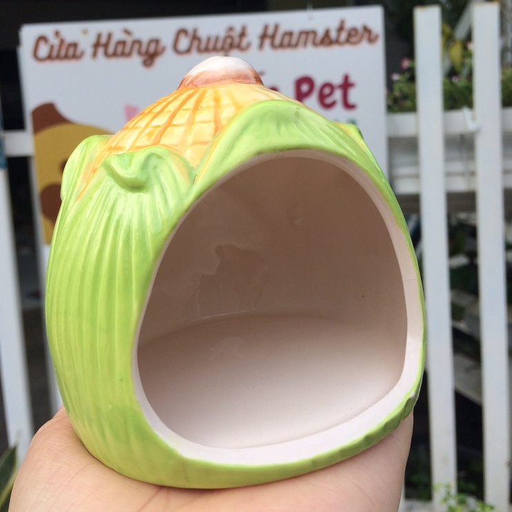 Nhà ngủ sứ hamster BẮP NGÔ siêu mát, dễ thương