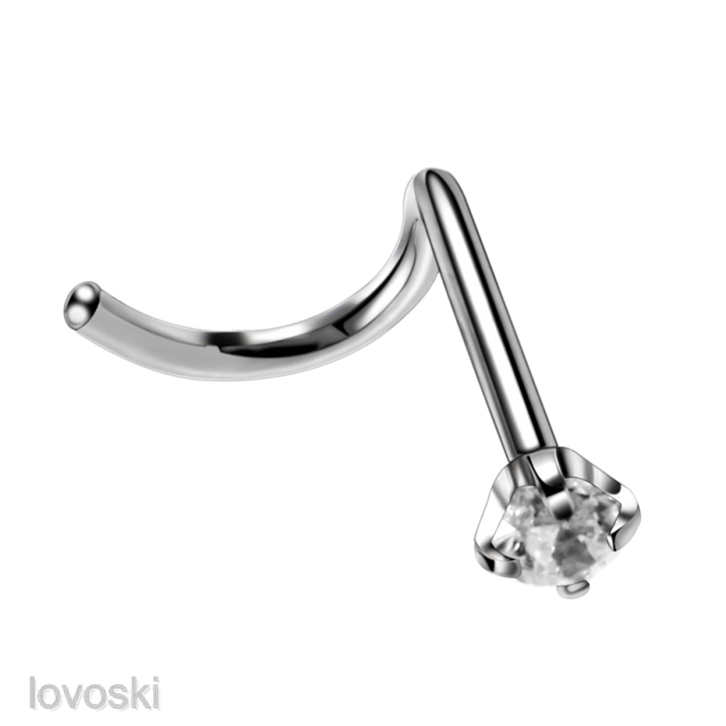 Set 9 Khuyên Mũi Cong Đính Đá Zircon Nhiều Màu Sắc Thời Trang 20g