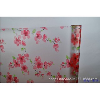Combo 5m giấy dán kính hoa mai đỏ