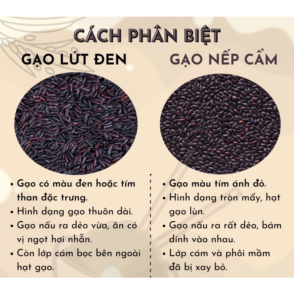 [NT Food] Gạo lứt đen nguyên cám hữu cơ, cơm lức dẻo nấu không ngâm ăn kiêng eatclean giảm cân gói 1kg