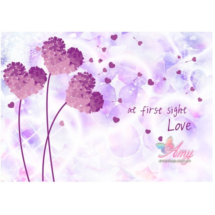 (FREESHIP 50k) Hình dán tường decal trái tim màu tím - DH050 - decal amyshop