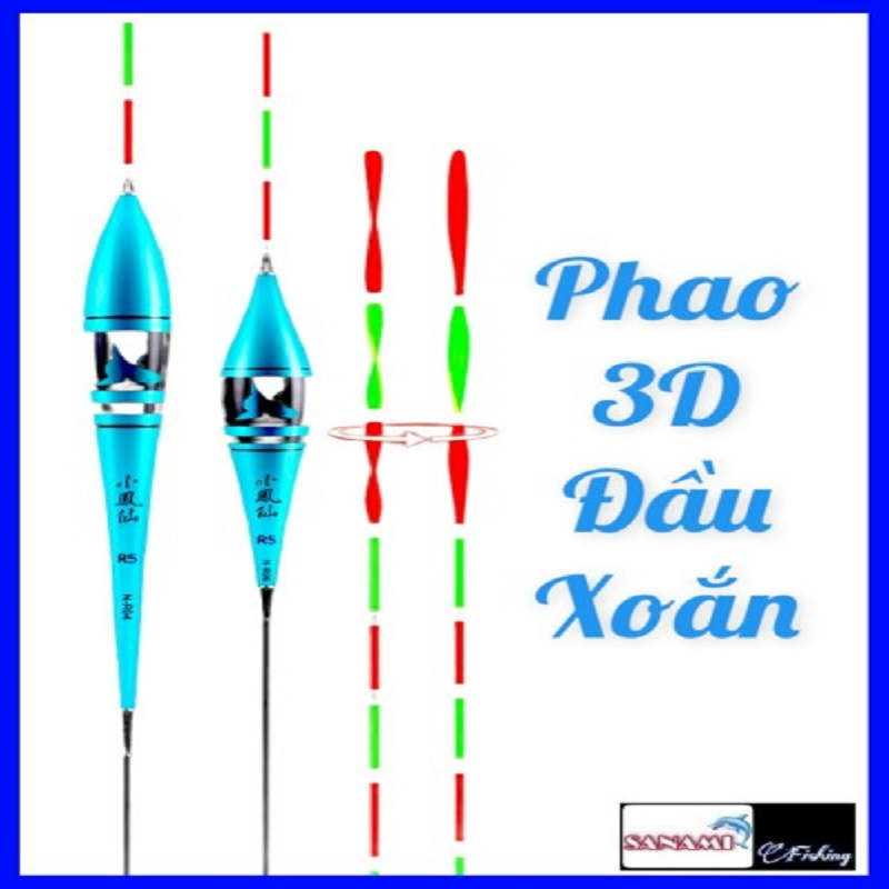 Phao Câu Đài Nano [ SALE KHÔ MÁU ] Shark Tăm Phao 3D Đầu Xoắn Truyền Tín Hiệu Siêu Nhạy Cao Cấp - SANAMI FISHING PC-20