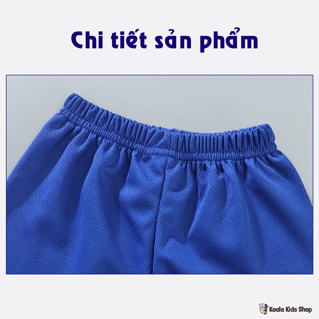 Bộ quần áo cộc tay chất cotton lưới bé trai co giãn thoáng mát Áo thun quần đùi trẻ em mùa hè từ 2-8 tuổi