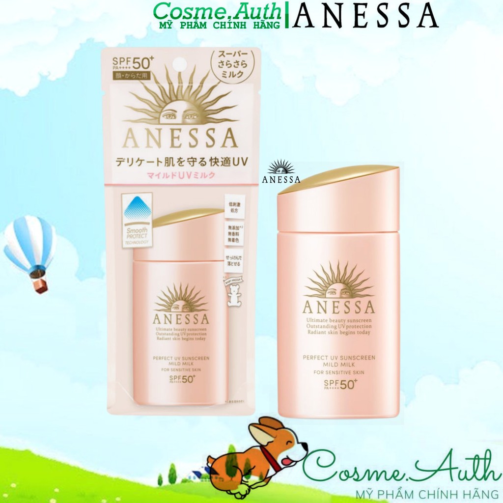 Kem Chống Nắng Anessa Perfect UV Sunscreen Mild Milk SPF50+ PA++++ 60ml