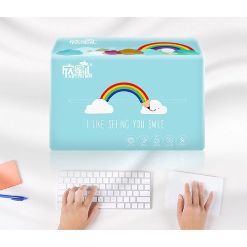THÙNG 30 GÓI GIẤY GẤU TRÚC CẦU VỒNG XINMIER CHUẨN NỘI ĐỊA TRUNG