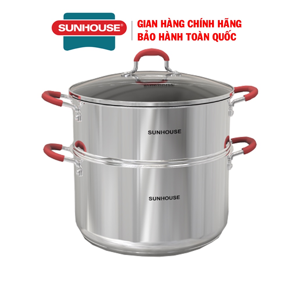 Bộ nồi xửng inox 5 đáy Sunhose SHG507-24, Chất liệu Inox, Size 24 cm, Sử dụng trên mọi loại bếp