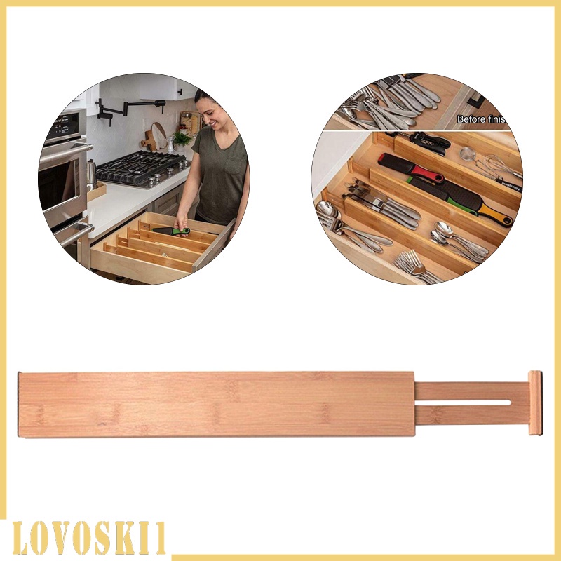 Thanh chia ngăn kéo sắp xếp gọn gàng bằng gỗ tre có thể tùy chỉnh cho gia đình
